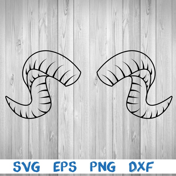 Ram horns, picture, svg, png, eps, dxf, digital cricut file