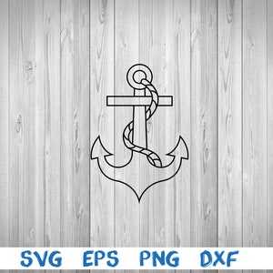 Anchor, outline, picture, svg, png, eps, dxf, digital download file