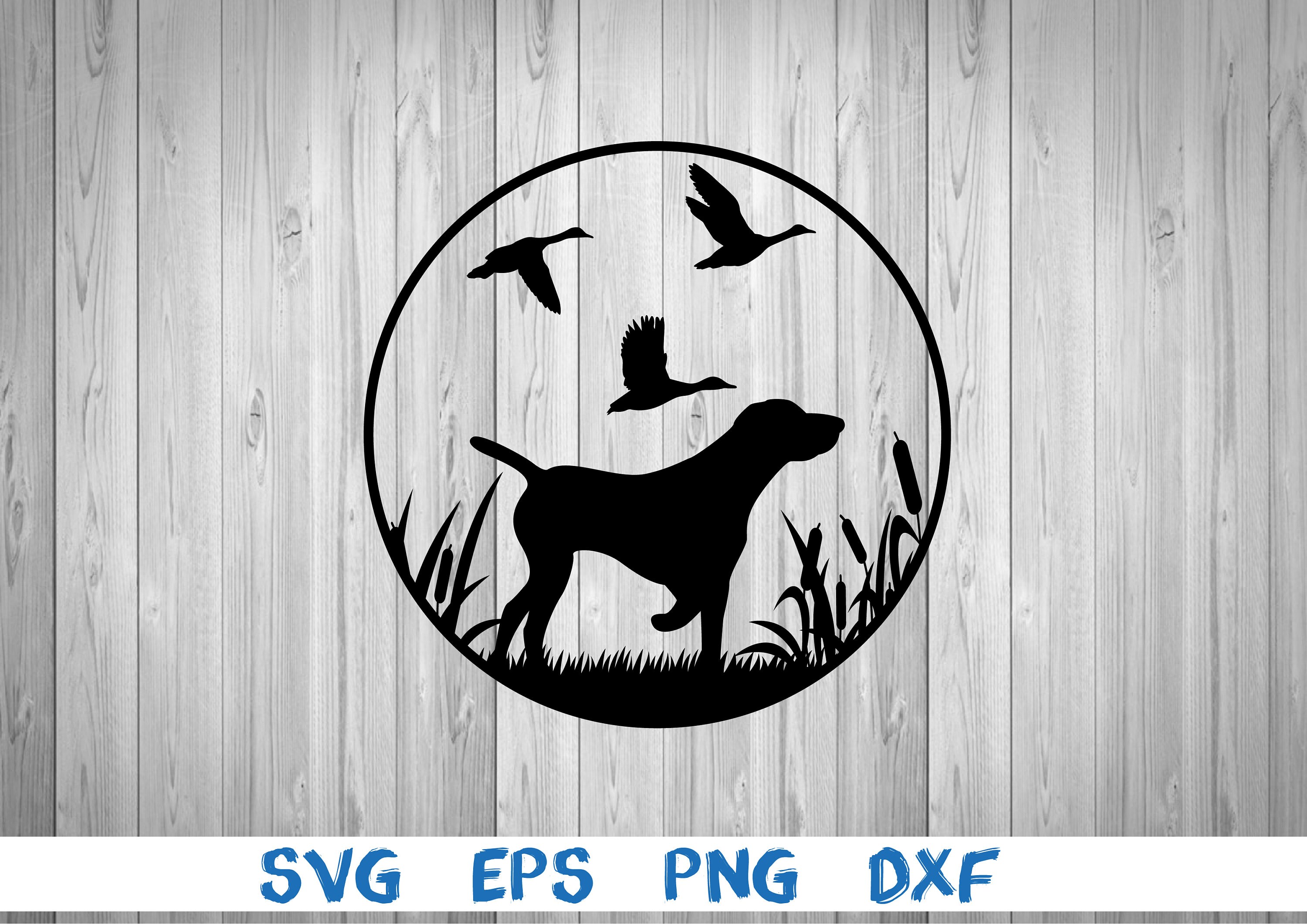 Hunting dog ducks reeds landscape silhouette picture Etsy