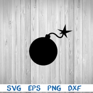 Bomb, retro bomb, old bomb, silhouette, picture, svg, png, eps, dxf, digital download file