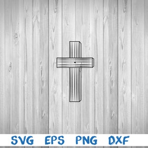 Wooden cross, outline, cross, svg, png, eps, dxf, digital file