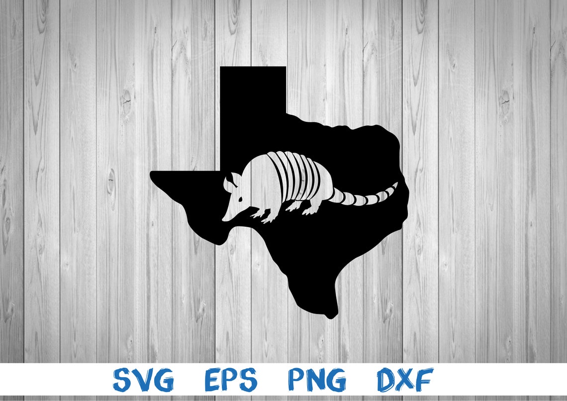 Texas Map and Armadillo Texas Map Armadillo Design Etsy