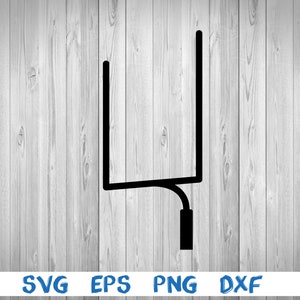 May include: Black silhouette of an American football goal post.