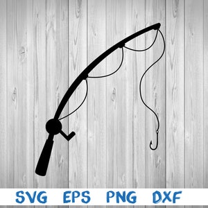 Angelstab, Haken, Stange, svg, png, eps, dxf, digitale Cricut Datei