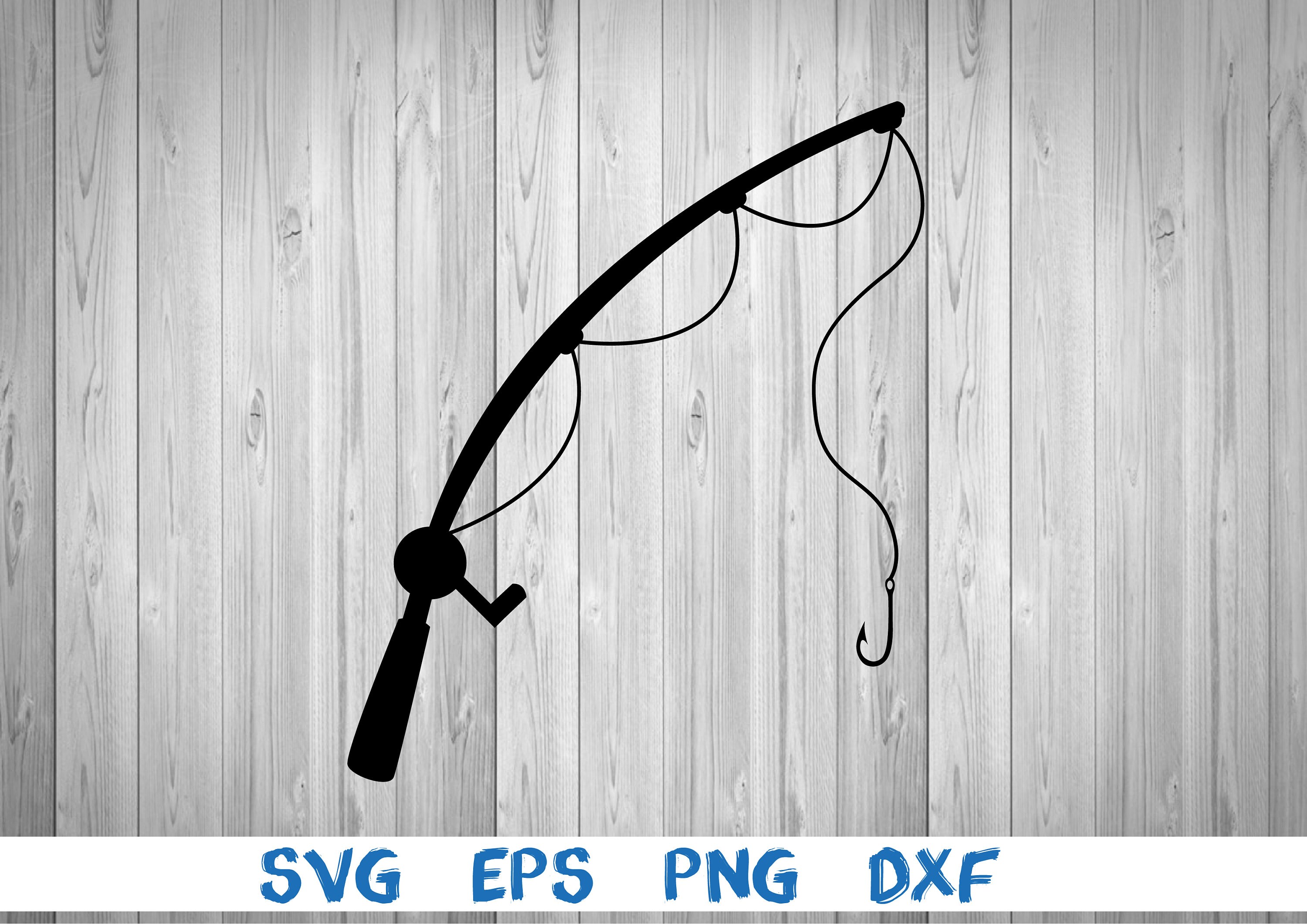 Download Fishing Rod Hook Pole Svg Png Eps Dxf Digital Cricut Etsy