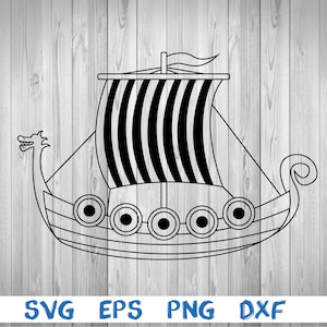 Viking ship, viking boat, silhouette, picture, svg, png, eps, dxf, digital download file