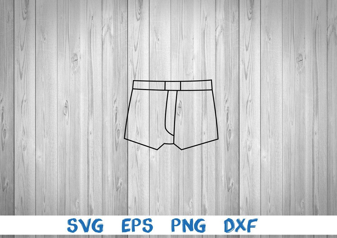 Men's Underwear, Outline, Boxer Short, Svg, Png, Eps, Dxf, Digital