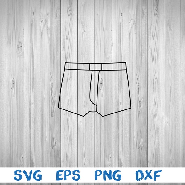 Men's underwear, outline, boxer short, svg, png, eps, dxf, digital file