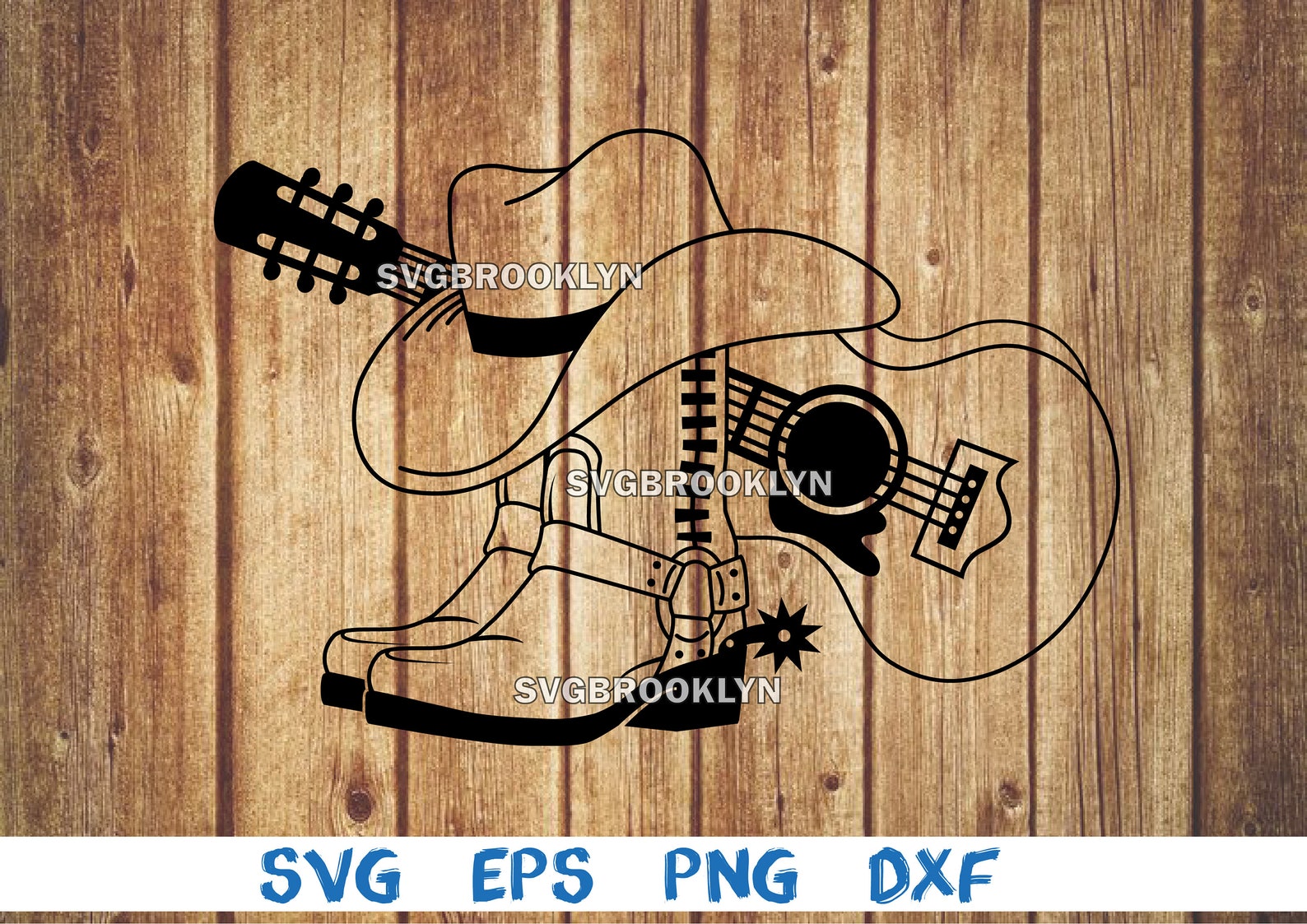 Cowboy Boot Cowboy Hat Guitar Country Music Picture Svg - Etsy