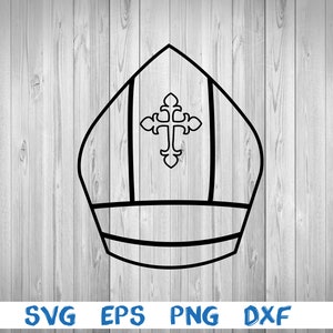 Bishop mitre, bishop miter, silhouette, picture, svg, png, eps, dxf, digital download file