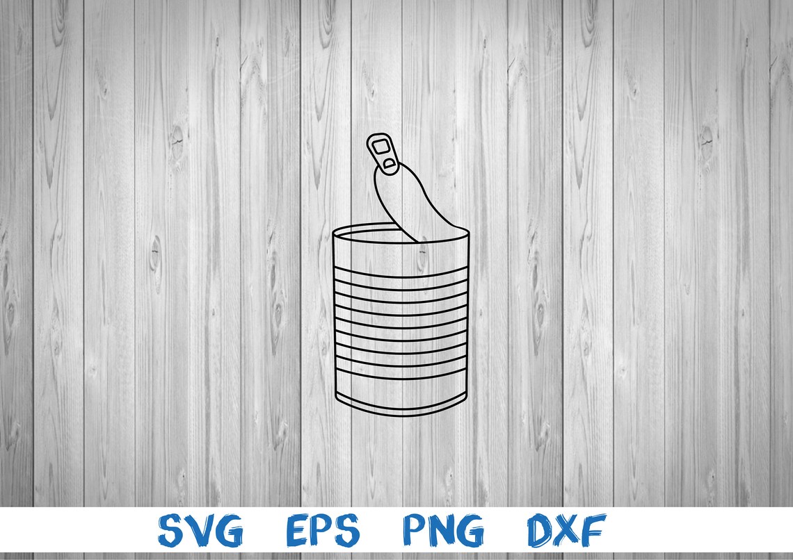 Tin Can Outline Open Tin Can Opening Tin Can Silhouette Etsy