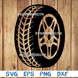 Neumático, neumático de coche, rueda, llanta, svg, png, eps, dxf, archivo de cricut digital