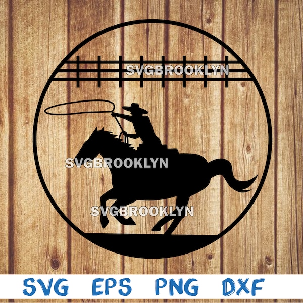 Roping, cowboy roping, horse, landscape, circle, team roping, silhouette, picture, svg, png, eps, dxf, digital download file