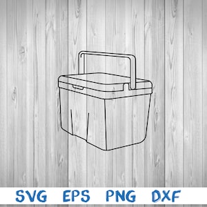 Kühler, Eistruhe, tragbarer Kühler, Campingkühler, Umriss, Silhouette, Bild, svg, png, eps, dxf, digitaler Download