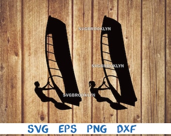 Sylwetka windsurfera, windsurfing, windsurfing, windsurfer, SVG, PNG, EPS, DXF, plik cyfrowy