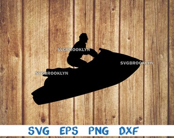 Jetski, hombre, silueta, svg, png, eps, dxf, archivo digital