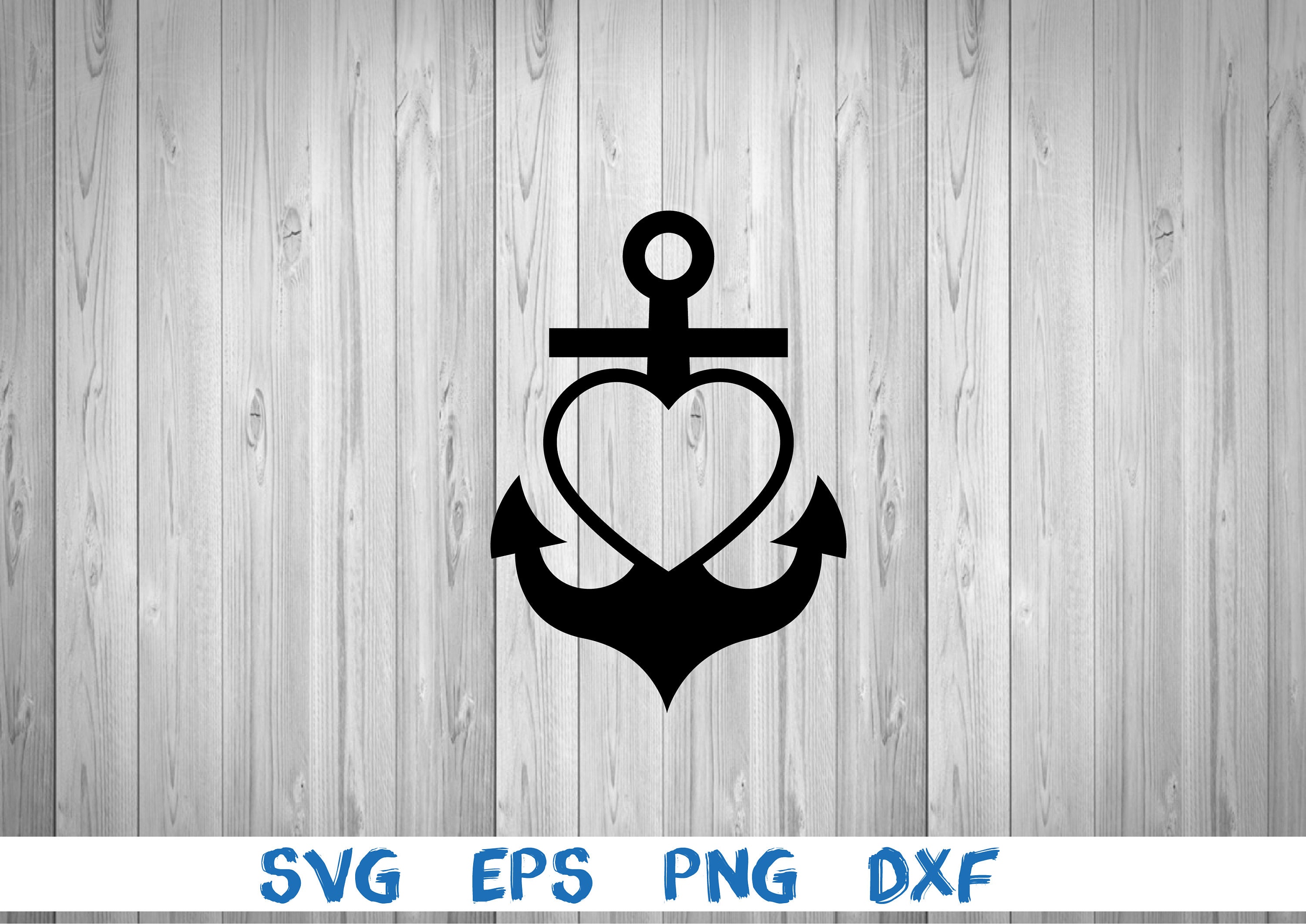 Anker Herz Anker mit Herz Herz in Anker Silhouette Bild Etsy