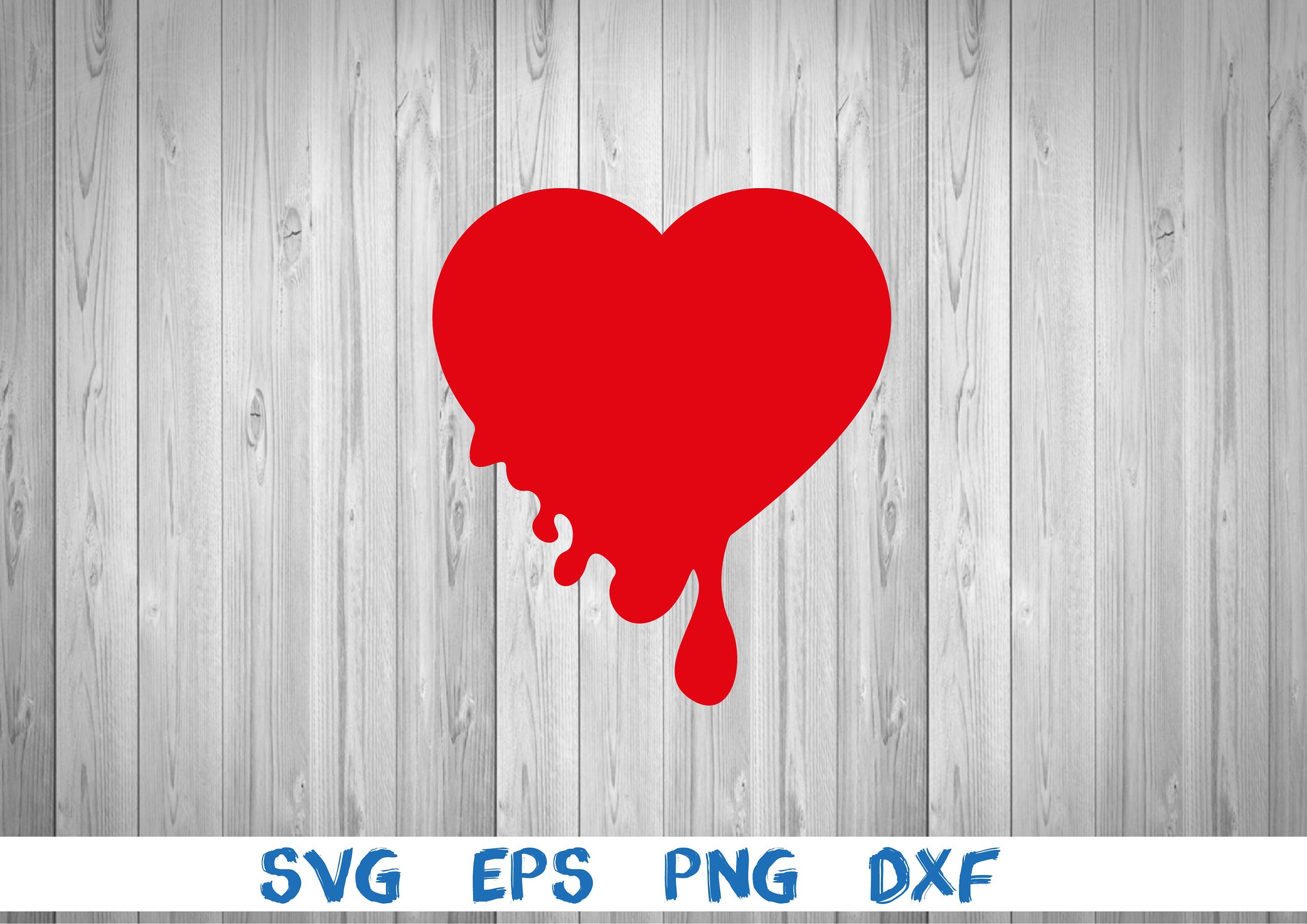 Dripping Heart Heart Silhouette Picture Svg Png Eps - Etsy