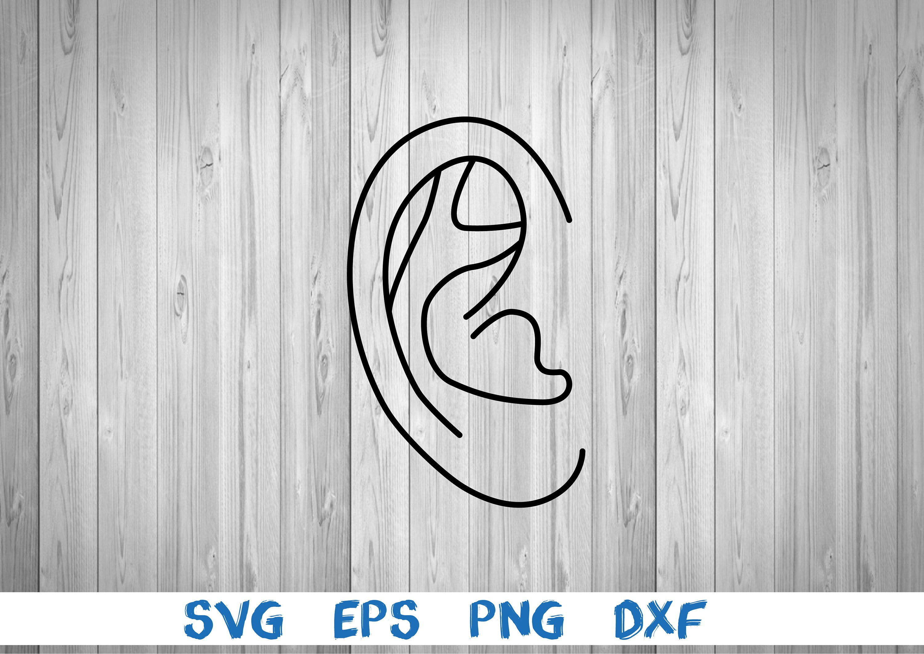 Human ear silhouette picture svg png eps dxf digital Etsy