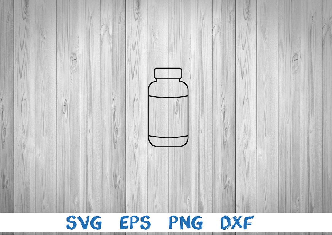 Medicine Bottle, Outline, Picture, Svg, Png, Eps, Dxf, Digital File Etsy