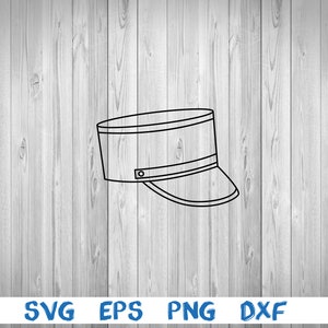 Conductor hat, outline, conductor cap, train conductor, svg, png, eps, dxf, digital file