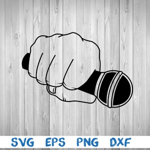 Microphone in hand a shape lightning rap Vector Image