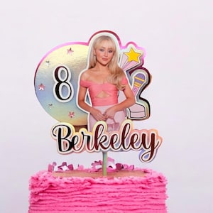 Custom Inspired by Sabrina Cake topper, Celebrity Birthday Gifts , Celebrity Party decor,  Eras Birthday, Eras cake topper