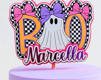 Personlig Kawaii Ghost-tårtdekoration: Halloween-födelsedagsfestdekoration