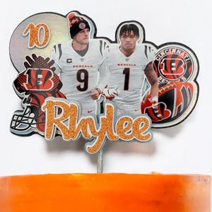 Custom Football Cake Topper: Personalized Team & Player Birthday Decor