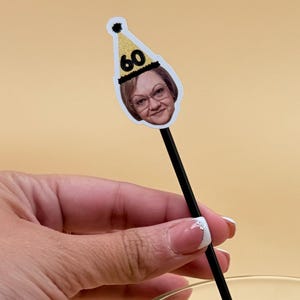 Custom Face Cocktail Stirrers: Personalized Party Drink Swizzle Sticks