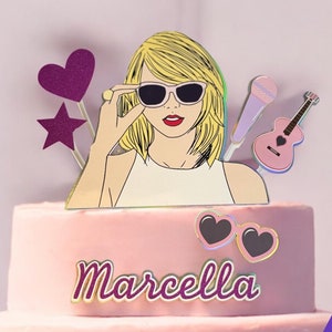 CUstom Pop Singer Cake topper, Any Singer Cake decorations, Teenager Birthday Cake Topper, Eras Party Decor