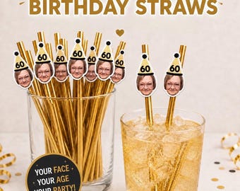 Custom Face Straws - Personalized Party Decor with Fun Cutouts