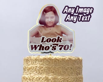 Personalized Photo Cake Topper: Custom Image Birthday Party Decoration