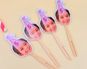 Personalized Face Forks Picks for Birthday Party Decorations Milestone Celebrations