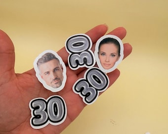 Confeti personalizado con foto de la cara y edad: Decoración personalizada para fiestas de cumpleaños