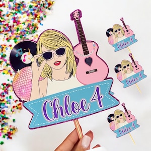 Custom Singer Cake topper, Any Singer or Celebrity, singer Birthday Party, singer Party decor,  Eras Birthday, Birthday for Girls