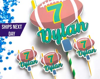 Adorno para tarta de fútbol personalizado: decoración para fiesta de cumpleaños deportiva