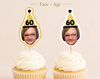 Custom Face Cupcake Toppers: Birthday Party Decorations