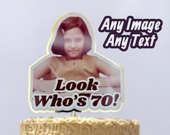 Personalized Photo Cake Topper: Custom Image Birthday Party Decoration