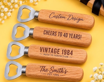 Personalized Bottle Opener | Custom Engraved Party Favors for Milestone Birthdays