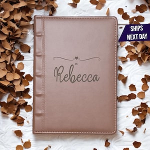 Custom Leather Journal, Ideal for Thanksgiving gift, Secret Santa, Personalized Leather Notebook