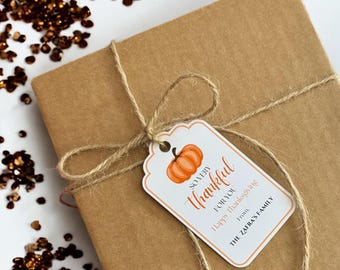Etiquetas de Acción de Gracias, regalo personalizado de otoño con mensajes personalizados