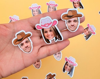 Confeti facial personalizado: decoración para fiesta de cumpleaños con sombrero de vaquero