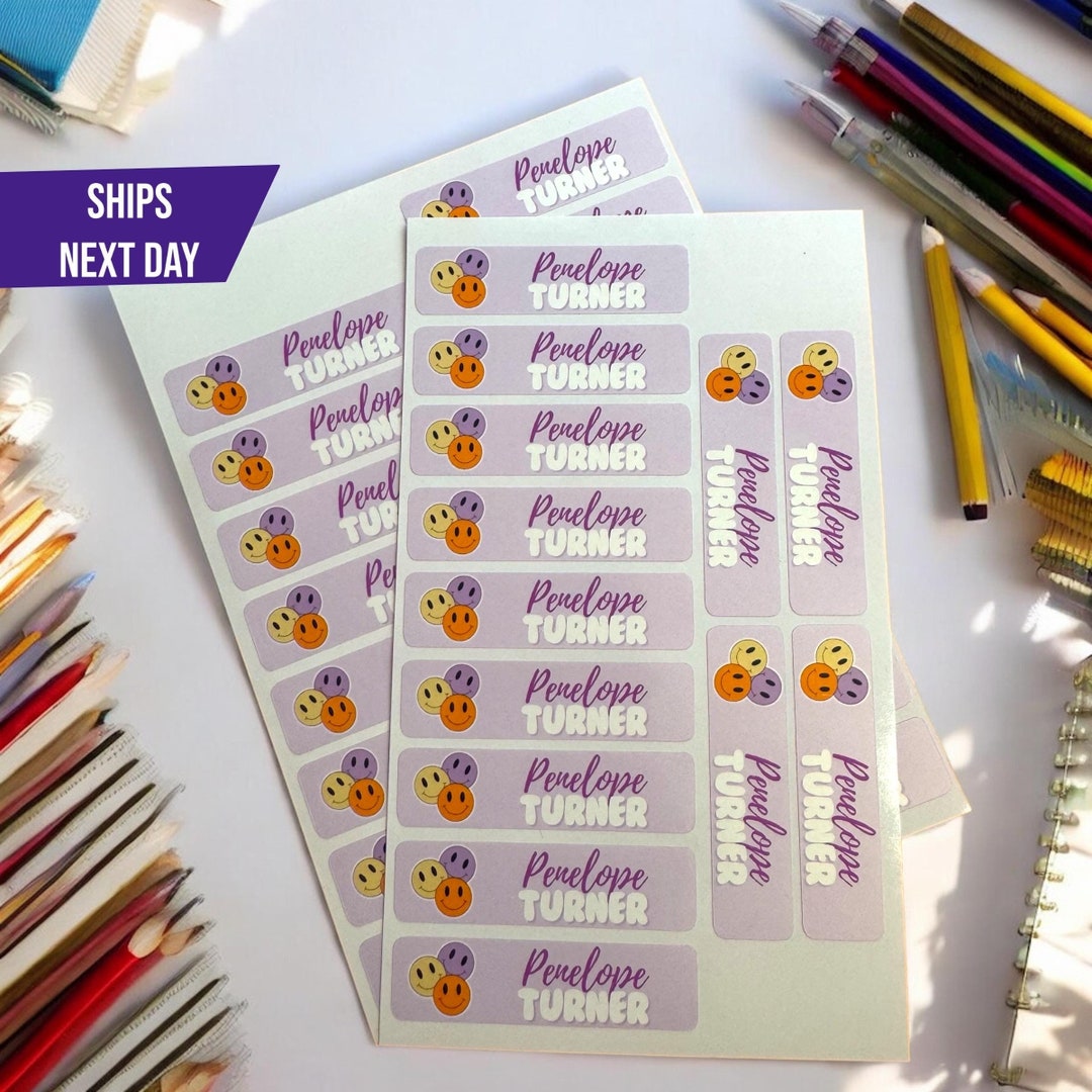 Back to School Labels, Groovy Labels, School Name Labels, School ...