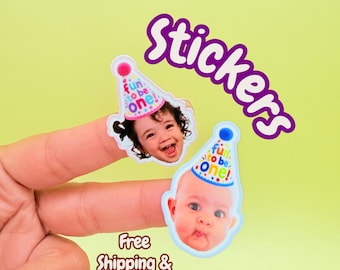 Custom Face Stickers for Fun to Be One Birthday Party Favors