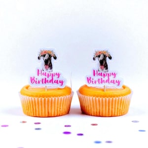 Haustier Foto Cupcake Toppers (Hund / Katze)