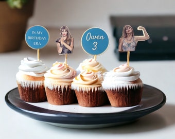 Swiftie Cupcake toppers, Eras Tour Cupcake Toppers, Taylor Swiftie Cupcake toppers, Swiftie Birthday decor, Taylor Birthday Party