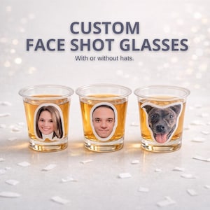 Custom Photo Shot Glasses – Personalized Face Shot Cups for Parties, Birthdays, Bachelor & Groom Favors