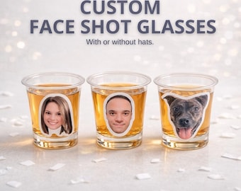 Custom Photo Shot Glasses – Personalized Face Shot Cups for Parties, Birthdays, Bachelor & Groom Favors