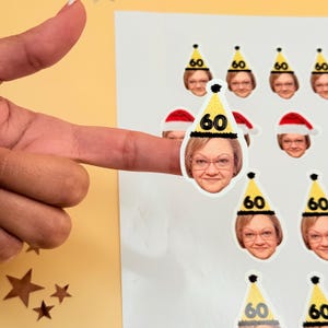 Aangepaste gezichtsstickers - waterdichte stickers - aangepaste vinylstickers voor verjaardagsfeestje gezicht